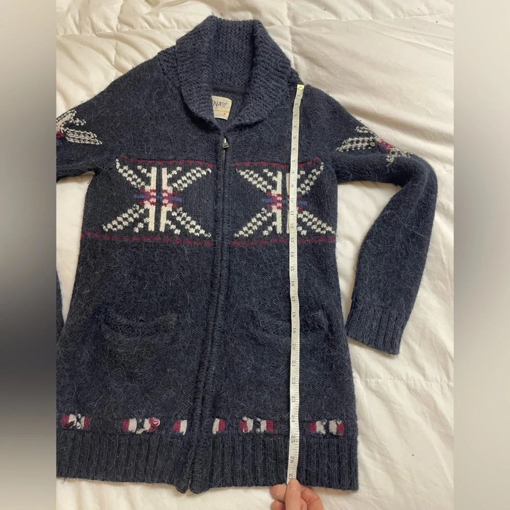 TNA Merino & Alpaca Wool Jacket Womens Small Cowachin Coastal Thick Cozy Zip Up - Picture 4 of 6